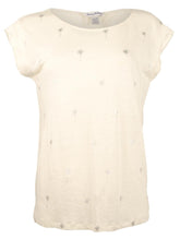 Tommy Bahama Women's Linnea Twist Sleeve Palm Tree T-Shirt Coconut X-Small